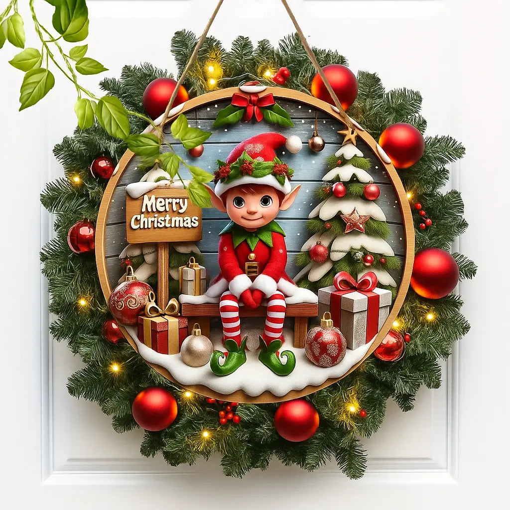 Christmas Elf Door Wreath