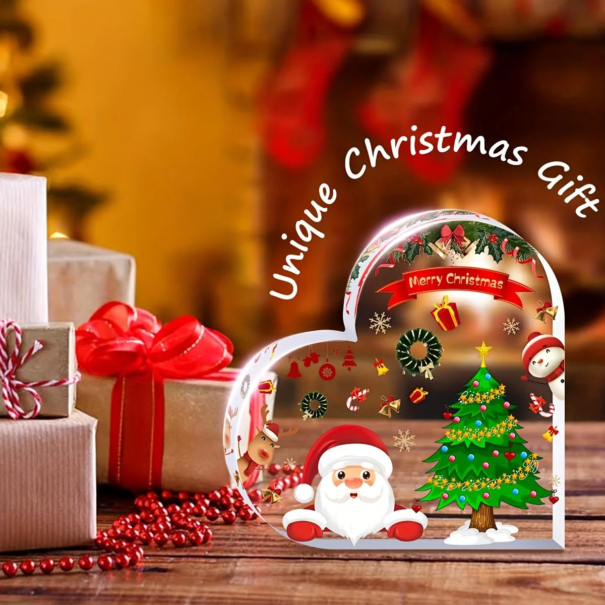 Decorative Christmas Heart – Cute Table Ornament for Home and Office