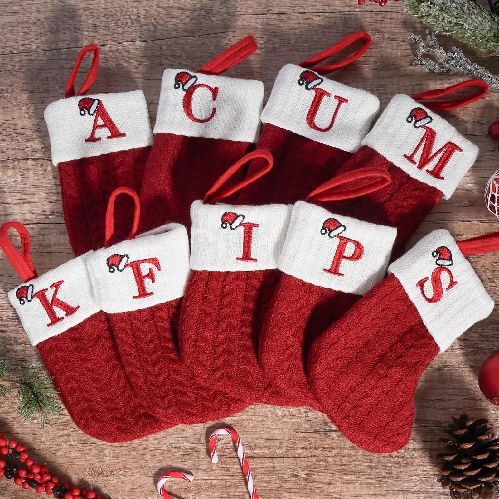 Knitted Alphabet Christmas Stockings – Letter Hanging Socks
