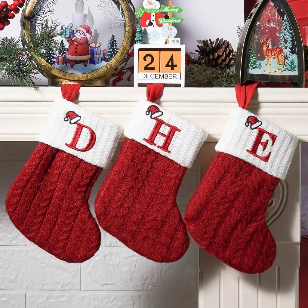 Knitted Alphabet Christmas Stockings – Letter Hanging Socks