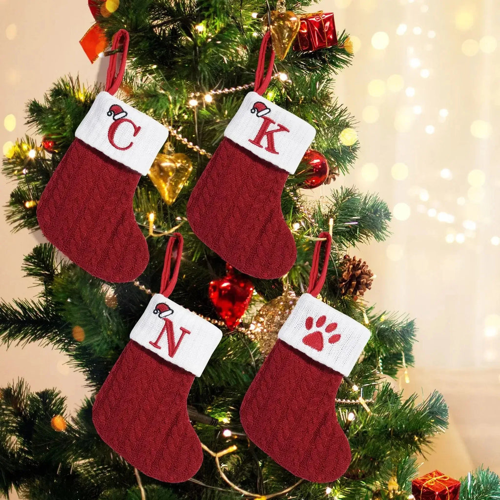 Knitted Alphabet Christmas Stockings – Letter Hanging Socks
