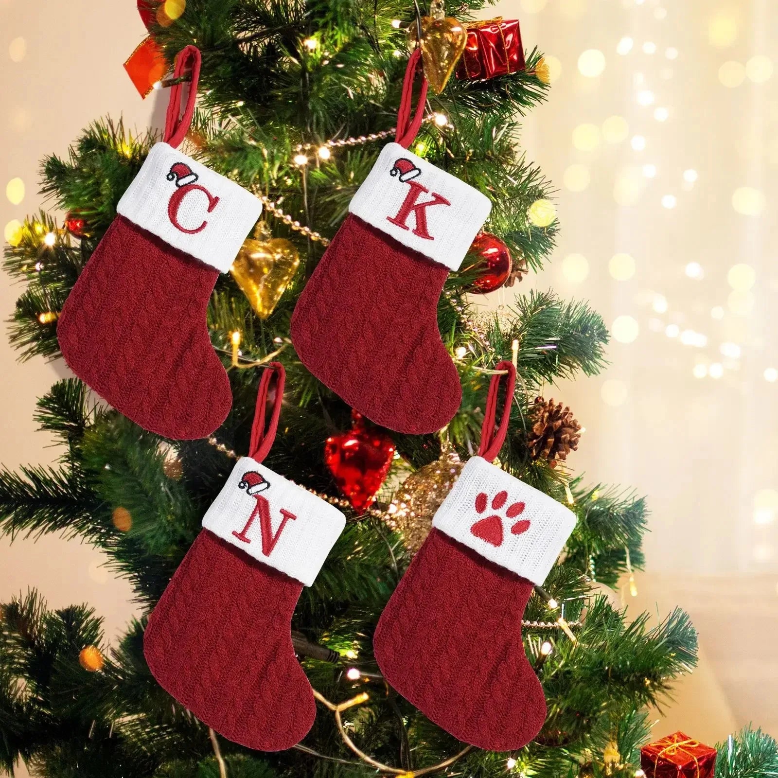 Knitted Alphabet Christmas Stockings – Letter Hanging Socks