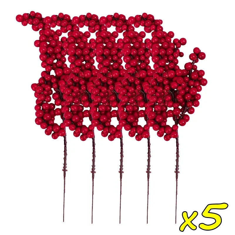 Red Holly Berry Stems – Christmas Artificial Berries