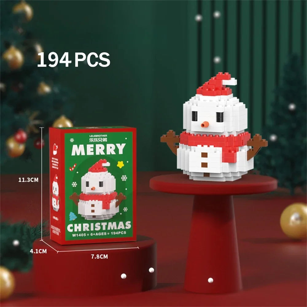 Christmas Micro Building Blocks Set – Mini Santa Claus, Reindeer, Snowman, Christmas Tree