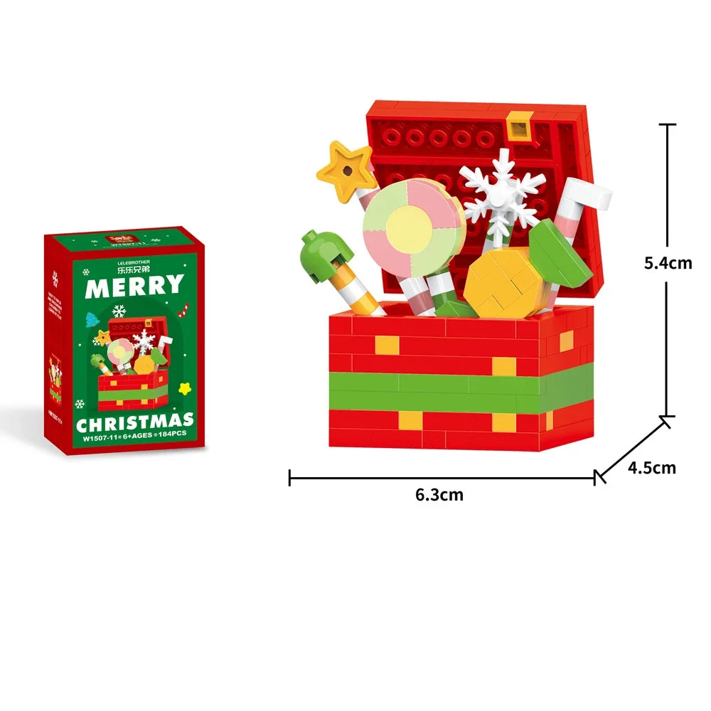 Christmas Micro Building Blocks Set – Mini Santa Claus, Reindeer, Snowman, Christmas Tree