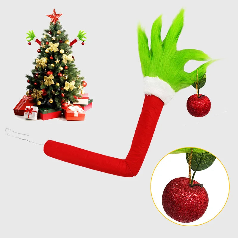 Green Grinch-Style Monster Arm Ornament – Christmas Tree Decoration Pendant