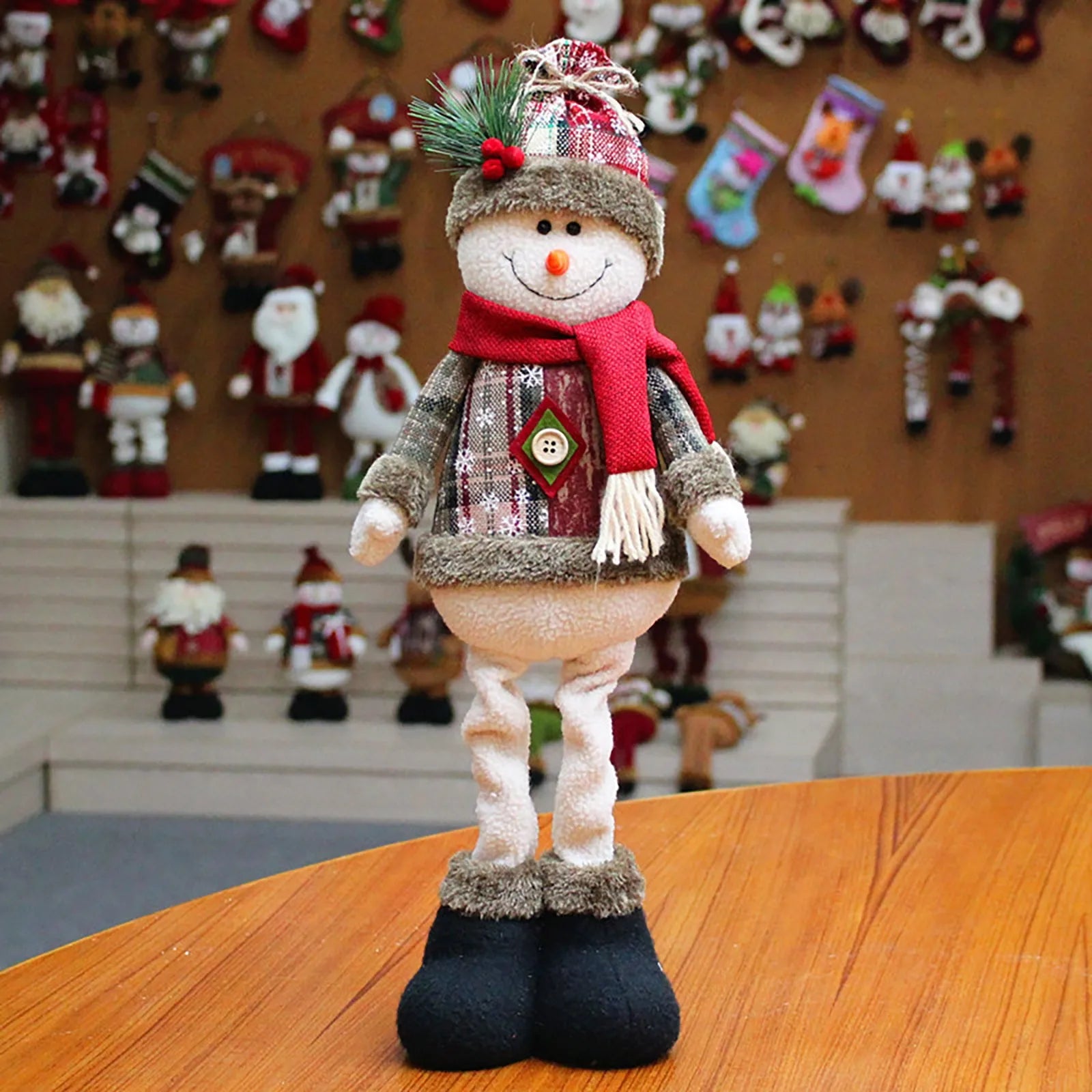 Christmas Standing Dolls Set – Santa Claus, Snowman & Reindeer