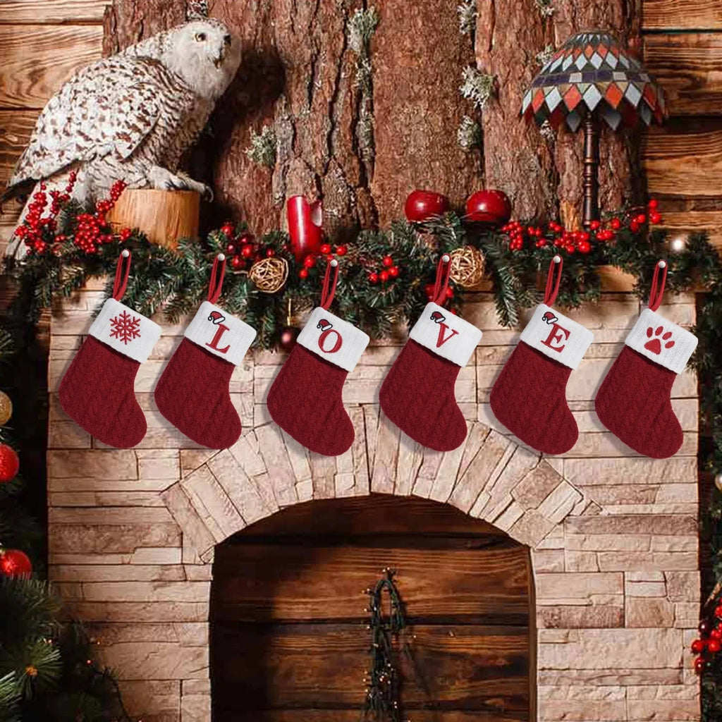 Knitted Alphabet Christmas Stockings – Letter Hanging Socks