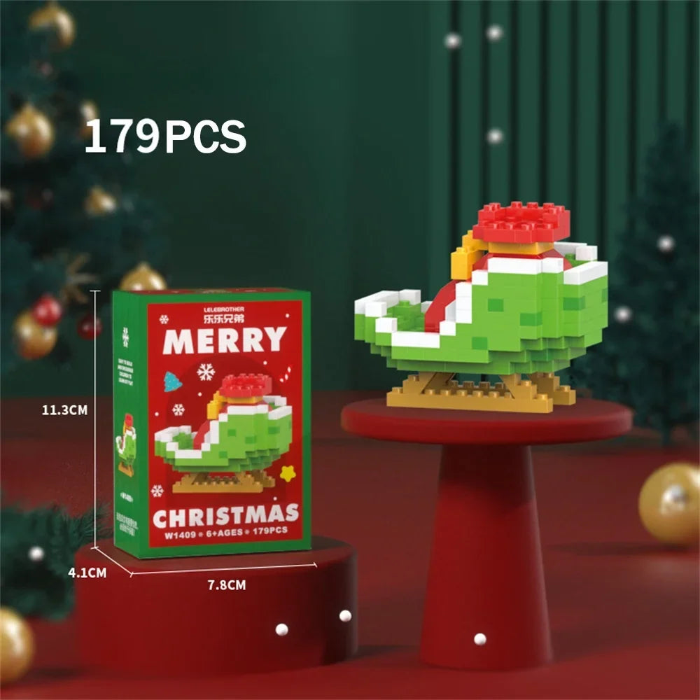 Christmas Micro Building Blocks Set – Mini Santa Claus, Reindeer, Snowman, Christmas Tree