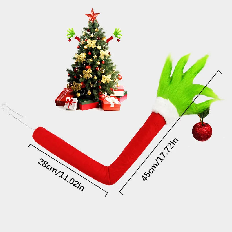Green Grinch-Style Monster Arm Ornament – Christmas Tree Decoration Pendant