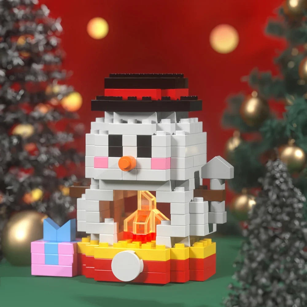 Christmas Micro Building Blocks Set – Mini Santa Claus, Reindeer, Snowman, Christmas Tree