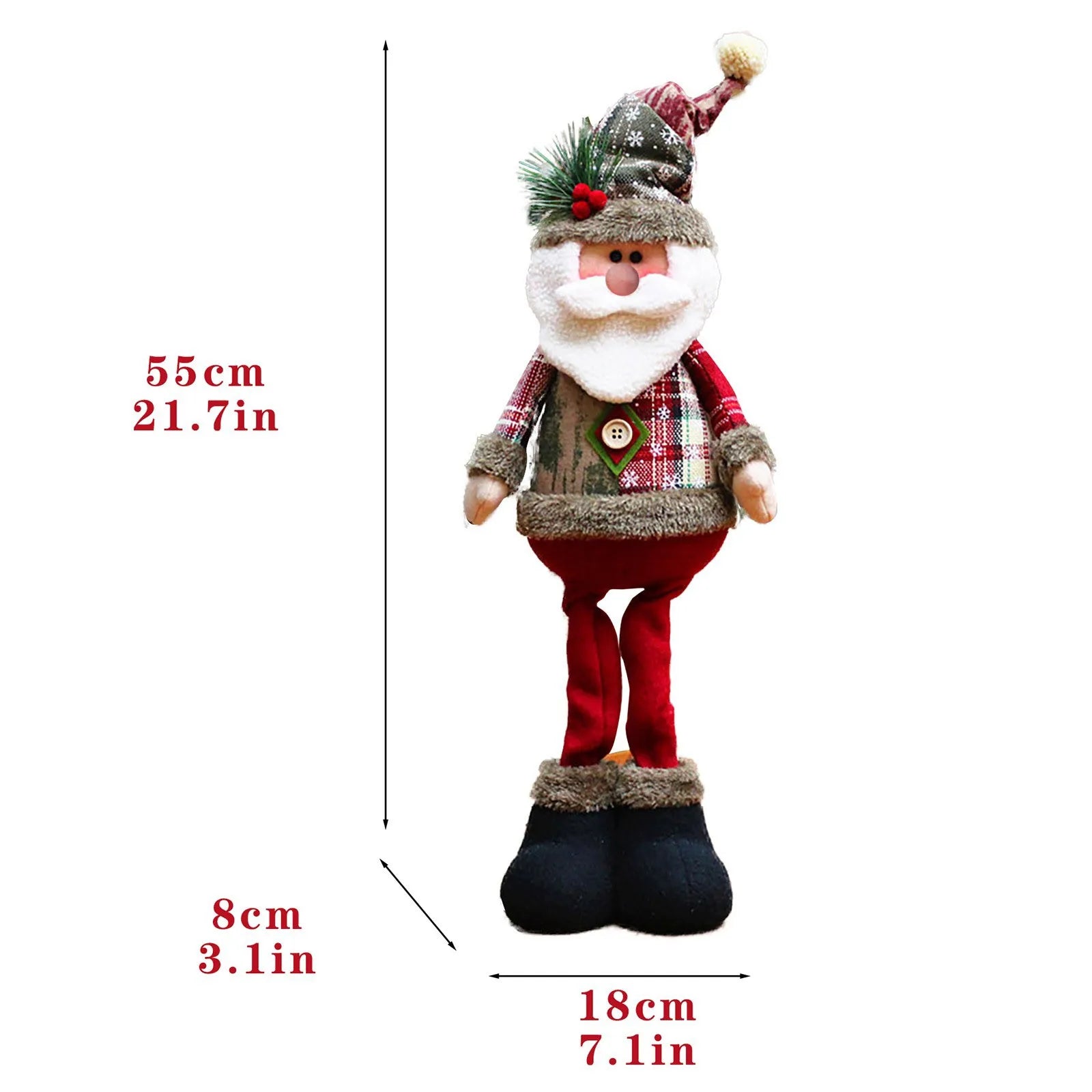 Christmas Standing Dolls Set – Santa Claus, Snowman & Reindeer