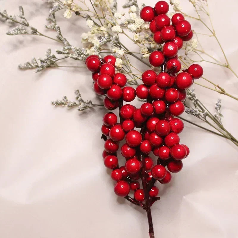 Red Holly Berry Stems – Christmas Artificial Berries