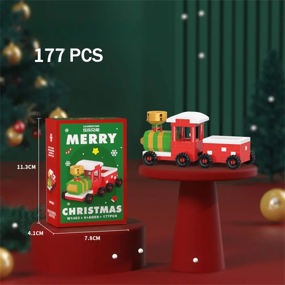 Christmas Micro Building Blocks Set – Mini Santa Claus, Reindeer, Snowman, Christmas Tree