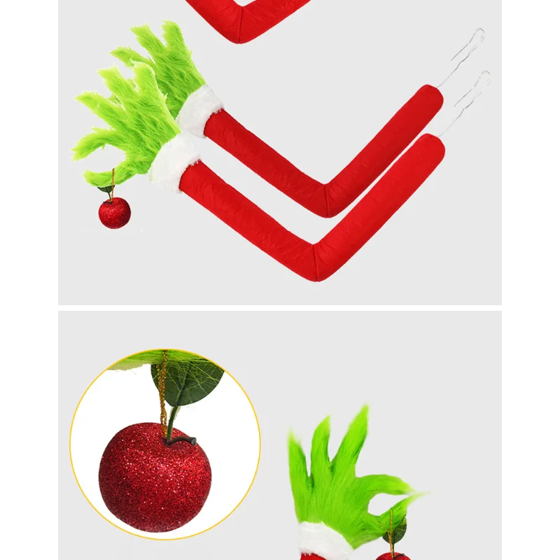 Green Grinch-Style Monster Arm Ornament – Christmas Tree Decoration Pendant