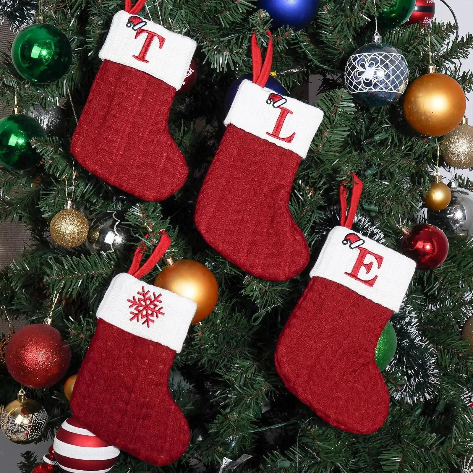 Knitted Alphabet Christmas Stockings – Letter Hanging Socks