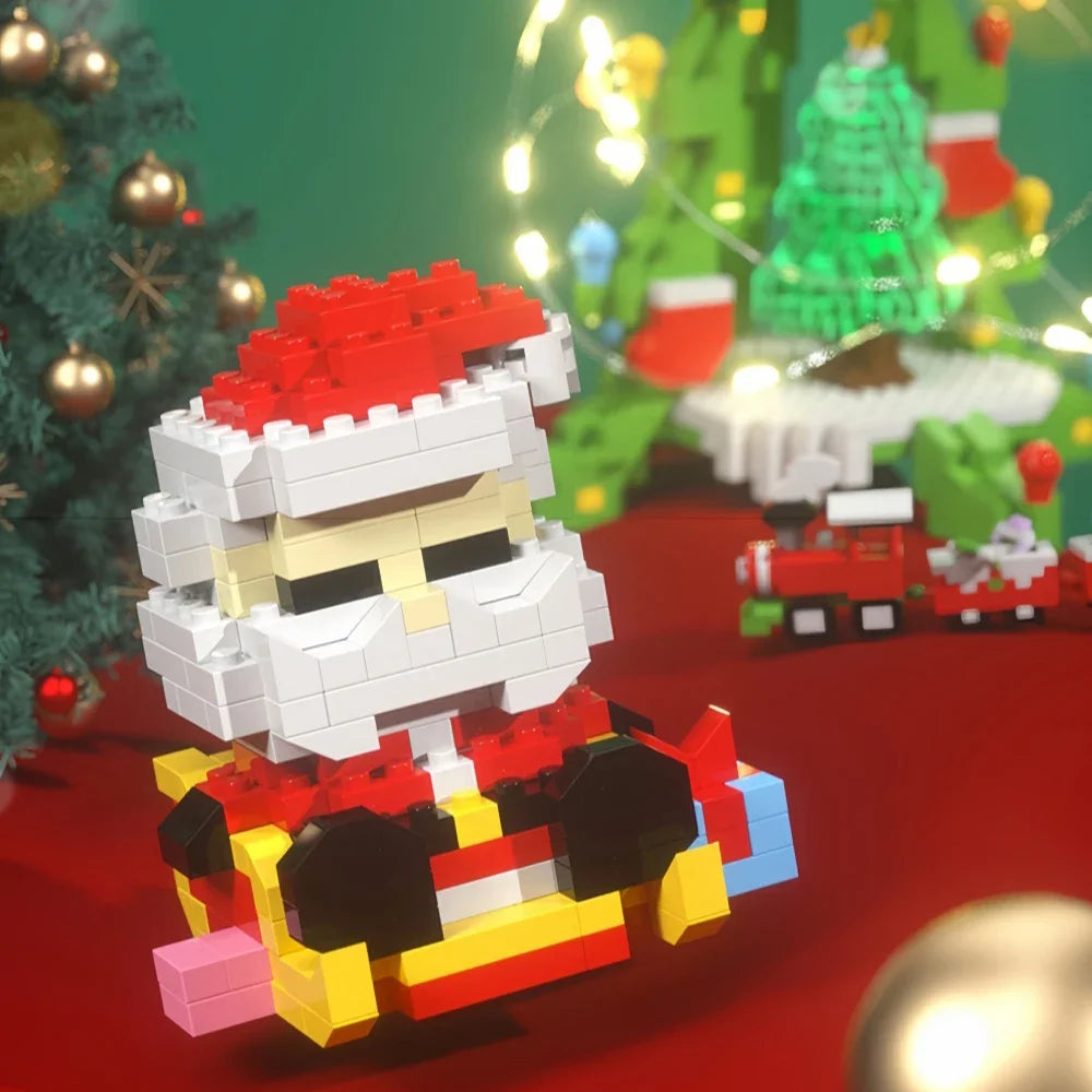 Christmas Micro Building Blocks Set – Mini Santa Claus, Reindeer, Snowman, Christmas Tree